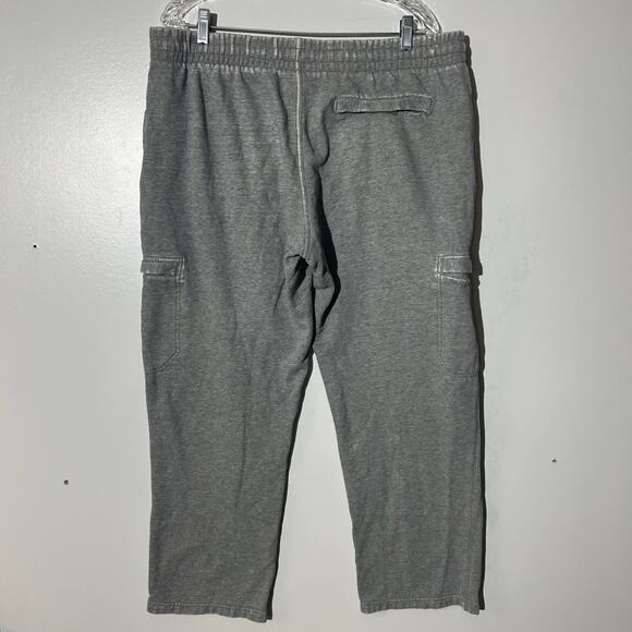 Vintage Y2K Nike Distressed White Swoosh Gray Cargo Sweatpants Men’s Size Large - Picture 5 of 8